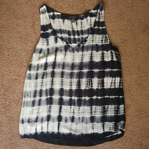 navy and white tie dye tank top